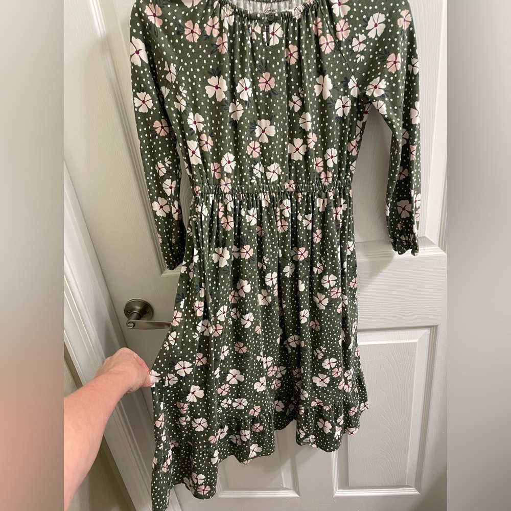 Carter’s Charming Green Floral Kids Dress. Girls Size 10 - Picture 7 of 7